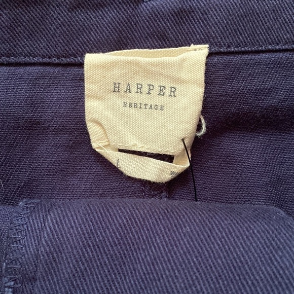 FRANCESCA’S Harper Heritage navy basic twill tie waist circle skater mini‎ skirt - Picture 2 of 5